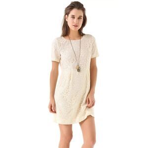 Madewell GUC Broadway & Broome Birdcage Lace Dress Cream Beige sz 4